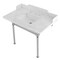 Kingston Brass 36 Carrara Marble Console Sink with Stainless Steel Legs, Marble WhitePolished Chrome LMS3622M8SQ1ST - alternate 1